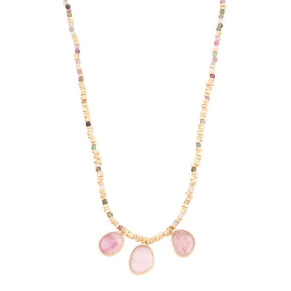 SHAANTI JEWELS Made In India 18kt Gold Plated Sterling Silver Tourmaline Necklac - Picture 1 of 2